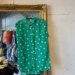 12 ジーナシス JEANASiS 総柄 ブラウス シャツ トップス 半袖 刺繍 緑　GREEN　グリーン　ミドリ　お呼ばれ　デート　オフィスカジュアル　食事会