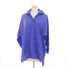 【中古】ミー イッセイミヤケ me ISSEY MIYAKE 2024年秋冬 ANGLE PLEATS SHIRT ブラウス スマルトブルー系【サイズ表記なし（M位）】【レディース】 中古】ミー イッセイミヤケ me ISSEY MIYAKE 2024年秋冬 ANGLE