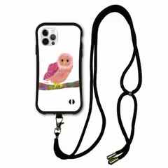 [iPhone16] スマホショルダー付 アニマル柄 動物 iPhone15 Pro i-coronケース iPhone 14 Pro 14 Plus 13 12 11 XR スマホケース 肩掛け 斜め掛け スマホ ショルダーストラップ フクロウ ピンク 鳥 