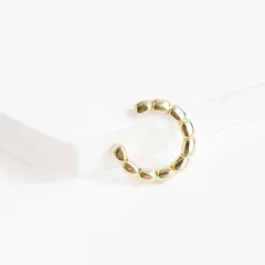 ビーズ風デザイン ゴールド イヤーカフ 華奢 金属アレルギー対応 シンプルアクセサリー【eec207】
