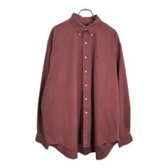 RALPH LAUREN ラルフローレン BLAIRE ボタンダウン 長袖シャツ 大きいサイズ ワインレッド(メンズ XXL)中古 古着 U6384
