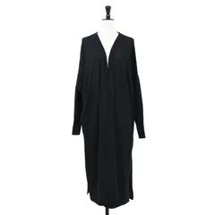 MUSE de Deuxieme Classe ドゥーズィエムクラス カーディガン ブラック 黒 サイズ:FREE / Vネック ロング カーディガン / Shake code ガウン ニット 長袖 スリット コットン / 上着 羽織り【レディース】【中古】