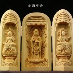 黄楊ミニ精細彫刻《三福神》(高さ約10cm) {整理番号:AZ051} - メルカリ