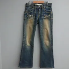 M9121 EDWIN SOMETHING エドウィン Venus Jeans ストレッチデニム ブーツカット Sサイズ レディース ブルー V-hip 日本製