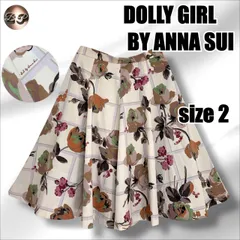 【未使用品】DOLLY GIRL BY ANNA SUI　ドーリーガールバイアナスイ　フレアスカート　アイボリー系　サイズ2　花柄　レディース