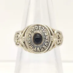 【美品】オニキスデザインリング　SILVER　シルバー925　9号