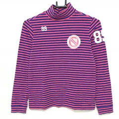 パーリーゲイツ 長袖ハイネックシャツ ピンク×ブルー ボーダー レディース 1(M) ゴルフウェア PEARLY GATES
