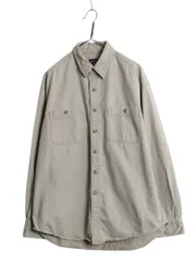 【お得なクーポン配布中!】 90s オールド ギャップ 長袖 シャツ メンズ L / 古着 旧タグ 無地 ヘビーウェイト コットン ポケット付き ゆったり シンプル チノ ベージュ