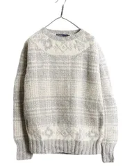 【お得なクーポン配布中!】 手編み 00s ポロ ラルフローレン ウール ハンドニット セーター メンズ M / 00年代 オールド ハンドメイド ノルディック チェック ツートン