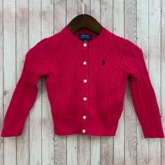 ポロ ラルフローレン POLO RALPH LAUREN カーディガン ニット ホースロゴ ピンク 3/3T キッズ