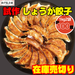 【残りわずか】しょうが餃子試作 2kg 1kg×2袋 約100個 売切り eco エコ フードロス 食品ロス 訳あり 訳アリ お買い得 特価 B品 ※沖縄・離島発送不可