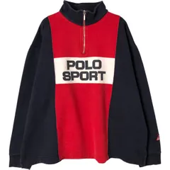 古着 90年代 ラルフローレン Ralph Lauren POLO SPORTポロスポーツ ハーフジップスウェットシャツ トレーナー メンズXL相当/eaa587920