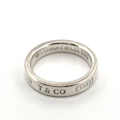 【鑑定済み】正規品 TIFFANY＆CO ティファニー 1837ナロー リング 925 SV シルバー #7.5号 ブランド ジュエリー アクセサリー