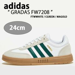 【新品/未使用】【24cm】adidas アディダス グラダス GRADAS FW7208 WHITE GREEN グラダス レザー 本革 シューズ ホワイト グリーン 3ストライプ ヴィンテージ