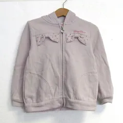 メゾピアノ パーカー トップス ジップアップ スウェット 裏起毛 キッズ 女の子用 110サイズ 薄紫 Mezzo Piano 【中古】