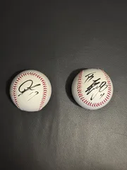 貴重！MLB ドジャース　大谷翔平選手、佐々木朗希選手、直筆サインボールセット