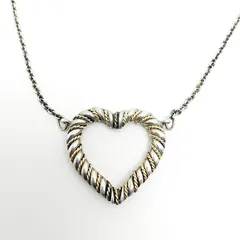 ティファニー　ツイストハート　ネックレス　K18　イエローゴールド　SV925　コンビ