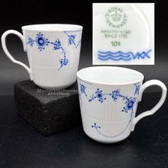 MZ593) Royal Copenhagen Blue Fluted Plain マグカップ 2点 ペア 現状品