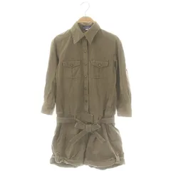 バーバリーブルーレーベル BURBERRY BLUE LABEL 七分袖 オールインワン コットン ベルト付き 36 XS カーキ 緑 グリーン /YQ ■OSのサムネイル