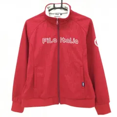 ★値下げ★【超美品】フィラゴルフ ジャケットブルゾン ボルドー ロゴ総柄 裏起毛  レディース LL ゴルフウェア FILA GOLF