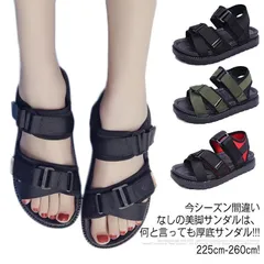 225cm-260cm!スポーツサンダル レディース サンダル コンフォートサンダル ビーチサンダル マジックテープ ストラップサンダル カジュアル 軽量 フラットサンダル 厚底 歩きやすい 痛くな#amc331