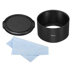 【特価商品】PATIKIL 62 mmレンズフード 長焦点 つや消し表面 反射防止 内部フード キャップとクリーニングクロス付き カメラレンズ用 ブラック