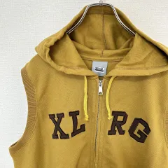 X-LARGE エクストララージ ロゴ ジップアップ ベスト フーディー a902641ss
