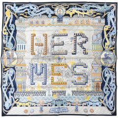 新品同様 エルメス 付け襟 プティアッシュ シルク 牛革 グレー その他  