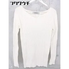 ◇ nano universe ナノユニバース リブ ハイゲージ ニット 長袖 セーター サイズF アイボリー系 レディース 【中古】 【1105100018425】