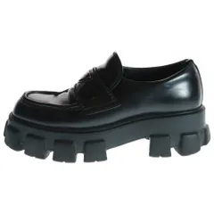 【現行型・美品✨】正規品 プラダ モノリス パデッドナッパレザー ローファー プラダ モノリス レザー ローファー 37.5 レディース ブラック