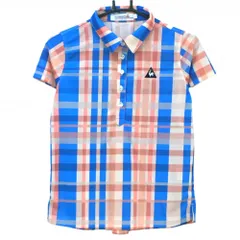 ★SALE価格★【超美品】ルコックゴルフ 半袖ポロシャツ ピンク×ブルー チェック  レディース M ゴルフウェア le coq sportif