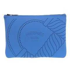 エルメス HERMES ネオバンカノエMM ポーチ クラッチバッグ ポリアミド ブルー 中古 新入荷 HE1034