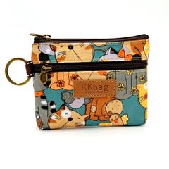 ポーチ 化粧品ポーチ 小物入れ 小銭入れ 財布 猫ちゃん キャット アニマル 軽量 撥水 かわいい