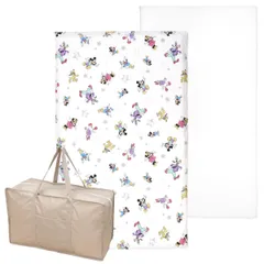 ディズニー お昼寝布団セット 3点セット 70×120cm ミッキー＆フレンズ 白 綿100% 防水バッグ 洗える敷布団 ネームタグ キッズ 子供 保育園 幼稚園 入園準備 雨の日も安心 通園バッグ 持ち運び 新品 un doudou OHF NZ1266-3