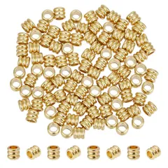【在庫セール】UNICRAFTALE 100個 ゴールデン ステンレスビーズ 5mm スペーサービーズ ビーズチャーム ブレスレットネックレス用 アクセサリーパーツ ジュエリー作り クラフト用品 手作り素材 DIY飾り物