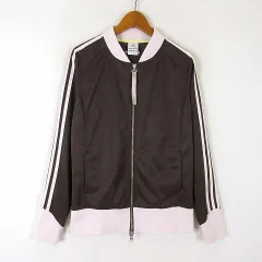 アディダス adidas ジャケット ジャージ トラックジャケット ジップアップ ロゴ スリーストライプス 長袖 XL OT 茶 ブラウン ピンク 大きいサイズ