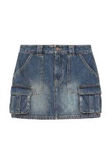 X-girl エックスガール 105252032004 CARGO POCKET DENIM MINI SKIRT カーゴポケットデニムミニスカート INDIGO 正規通販 レディース