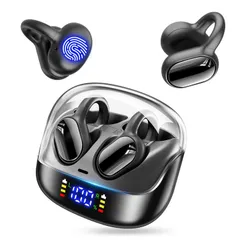 【在庫セール】イヤホン bluetooth ワイヤレスイヤホン 【2025新開発 骨伝導の進化 オープンイヤーイヤフォン】 Bluetooth5.4+ EDR 耳挟み型 耳を塞がないイヤホン LEDディスプレイ残量表示 65時間連続再生 Hi-Fi AAC/S