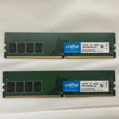 【中古】DDR4-2666（PC4-21300）16GB【8GB×2枚組】Crucial製デスクトップPC用メモリ