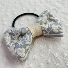 𝒩𝑜.15 インド刺繍 リボンヘアゴム