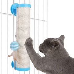 【人気商品】長さ31cm 簡単取り付け 工具不要 ボール おもちゃ 麻 省スペース ケージ用 爪研ぎ 猫 遊べる爪研ぎポール