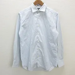 s■ポールスミス/Paul Smith ストライプ柄 長袖シャツ【M】白 水色/MENS/38【中古】