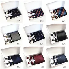 ネクタイ+スカーフ+カフスボタン+ネクタイピン 4点セット ビジネスネクタイ メンズ フォーマルネクタイ 仕事 紳士用 就活 ギフト 贈り物 オフィス 新作hyxz20