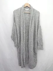 ◇ ⊇ グローバルワーク 秋冬 長袖 ロングオープンニットカーディガン サイズM グレー系 レディース E  【1508060027214】