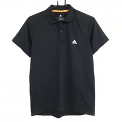 ★SALE価格★【超美品】アディダス 半袖ポロシャツ 黒 ロゴシルバー climalite メンズ M ゴルフウェア adidas