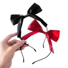 【新着商品】仮装 クリスマス 癒し 乙女心 誕生日 かわいいカチューシャ 新年 アリス 学園祭 カチューシャ 花火祭 女の子 しゃしん （2点セット） 撮影する ブラック+赤 撮影道具 リボンカチューシャ 写真 [wowjimi]