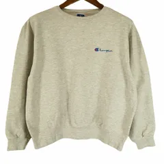 90年代 USA製 Champion チャンピオン ワンポイントロゴ スウェット 刺繍 前V グレー (メンズ XL) 中古 古着 O3936