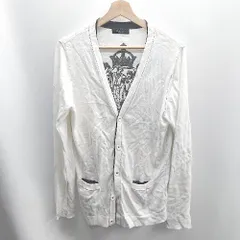 ◇ ⊇ ZARA MAN ザラ 背中にイラストプリント 長袖 カーディガン サイズM ホワイト メンズ E  【1410100012268】