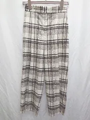 ◇ ⊇ GLOBAL WORK グローバルワーク チェック パンツ サイズM オフホワイト系 マルチ レディース P  【1408200032484】