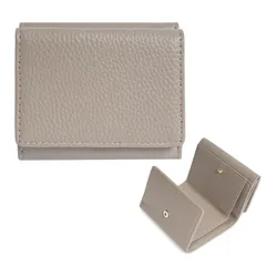 【在庫処分】三つ折り財布 レディース ミニ財布 メンズ 軽量 本革 薄型 旅行財布 コンパクト カードケース 小銭入れ [imeetu] 多収納 多機能 ギフトボックス付き シンプル カジュアル 柔らかい 軽い（グレー）